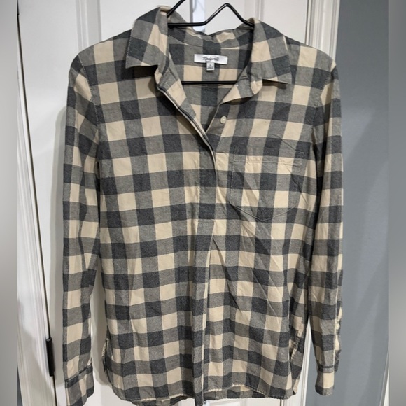MADEWELL Classic Ex-Boyfriend Button-Back Shirt in Buffalo Check Size S. - Picture 3 of 6